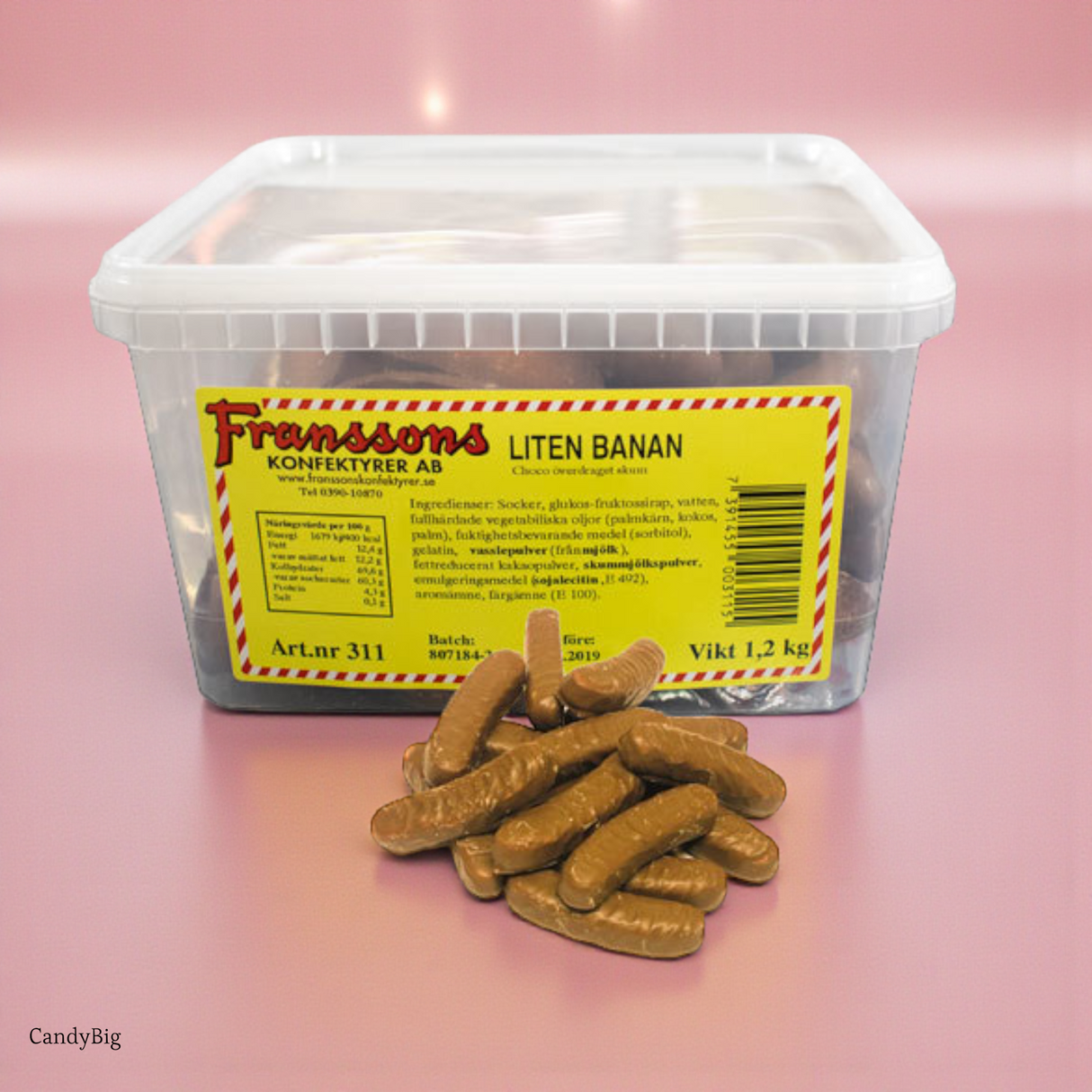 Guimauves Bananes Chocolat Franssons | Chocolats Suédois | 1,2 kilo