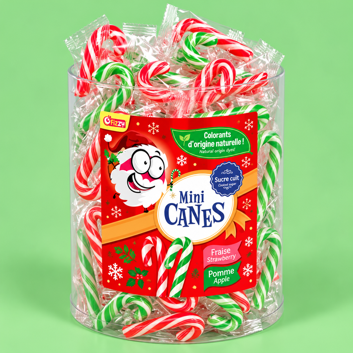 Mini Candy cane Fizzy 100x5g