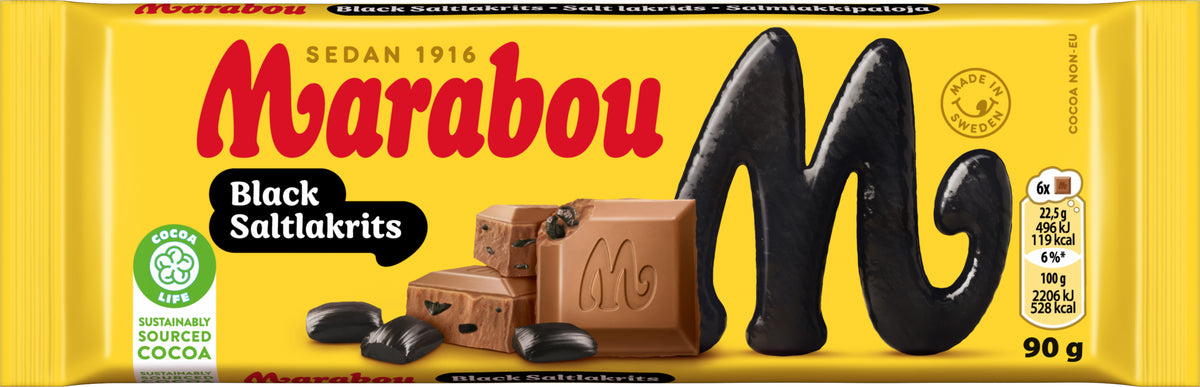 Marabou Black réglisse salée - Chocolat Suédois - 2,16kg