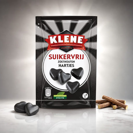 Cœurs Réglisse Douce à la Stévia sachets - Klene - 12x110g