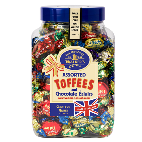 Walker's Nonsuch Assorted Toffee & Chocolate Eclairs Jar - Bonbons de Noël - 1,25kg