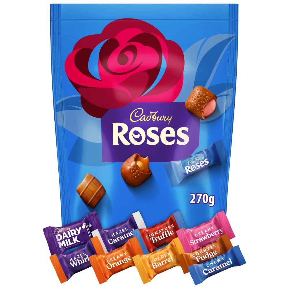 Cadbury Roses Chocolate Pouch - Chocolat de Noël - 270g