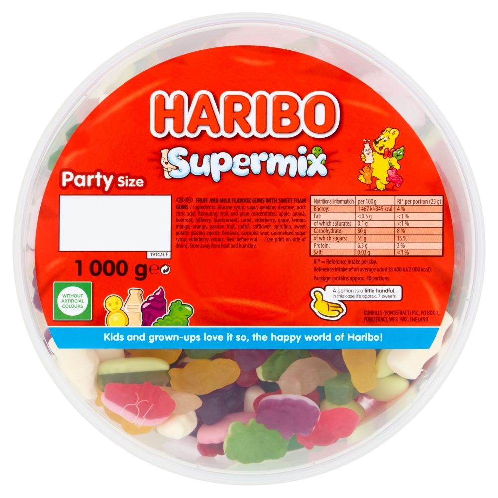Haribo Supermix Sweet Tub - Bonbons de Noël - 1kg