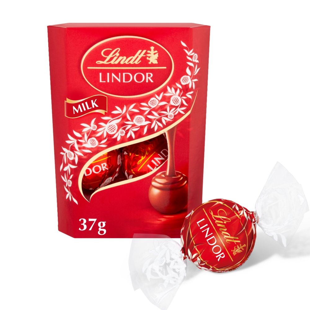 Lindt Lindor Milk Chocolate Truffles Treat Box - Chocolat de Noël - 14 x 37g (518g)