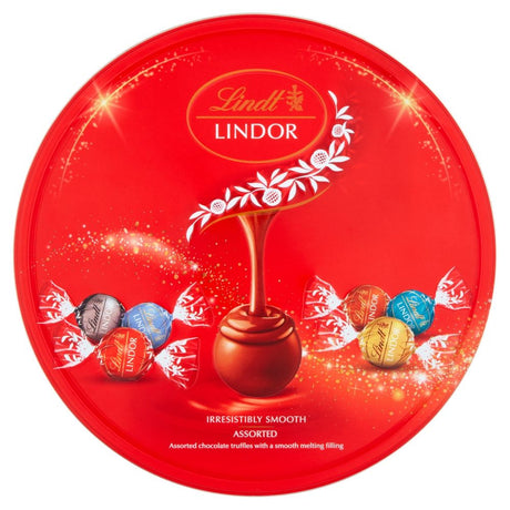 Lindt Lindor Irresistibly Smooth Assorted Truffles Tin - Chocolat de Noël - 450g