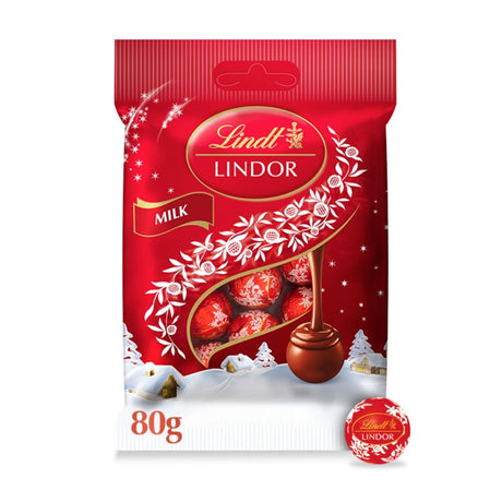 Lindt Lindor Christmas Milk Chocolate Mini Truffles Bag - Chocolat de Noël - 16 x 80g (1,28kg)