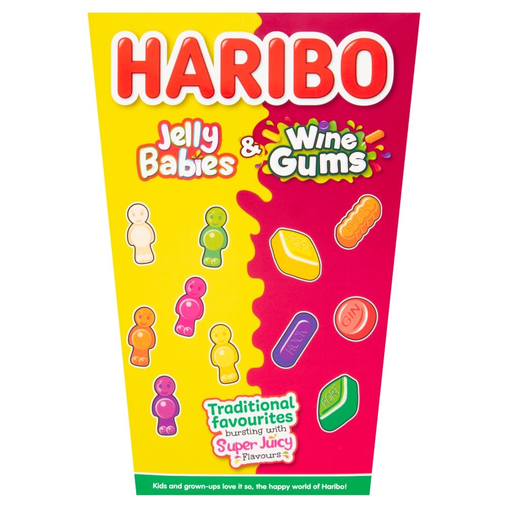 Haribo Jelly Babies & Wine Gum Gift Box - Bonbons de Noël - 800g
