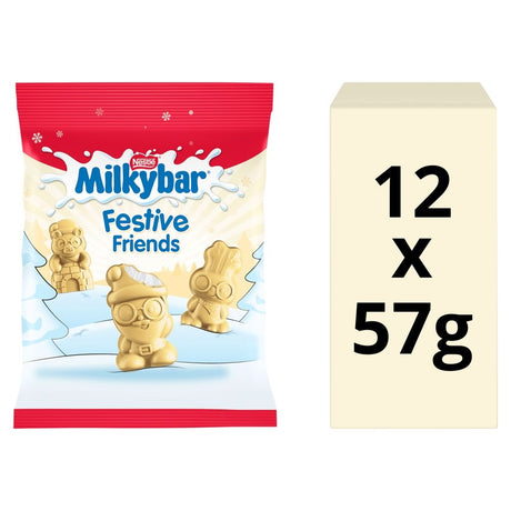 Milkybar Festive Friends White Chocolate Sharing Bag - Chocolat de Noël - 12 x 57g (684g)