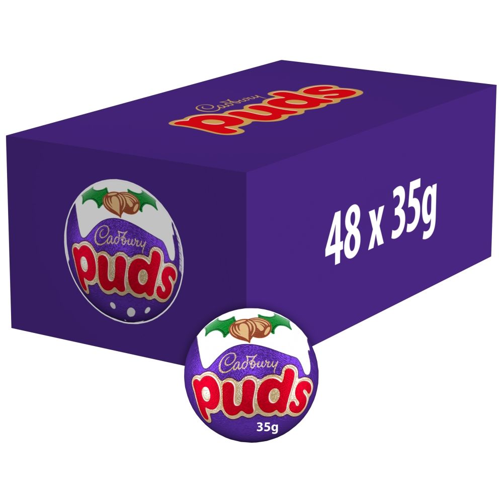Cadbury Dairy Milk Chocolate Puds Single Egg - Chocolat de Noël - 48 x 35g (1,68kg)
