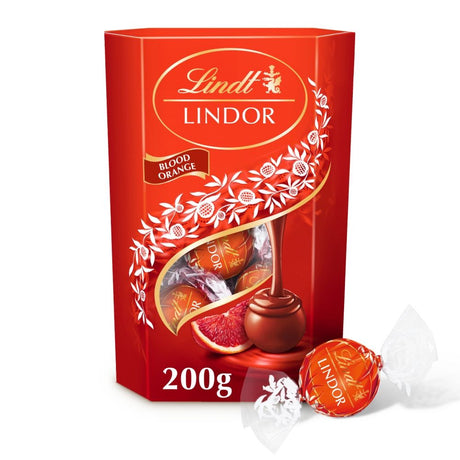 Lindt Lindor Blood Orange Milk Chocolate Truffles Box - Chocolat de Noël - 200g