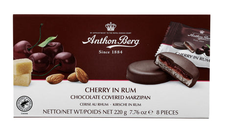 Anthon Berg Cherry in Rum Chocolate Covered Marzipan - Chocolat de Noël - 12 x 220g (2,64kg)