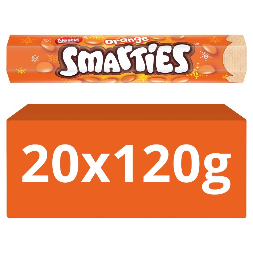 Smarties Orange Milk Chocolate Giant Tube - Chocolat de Noël - 20 x 120g (2,4kg)