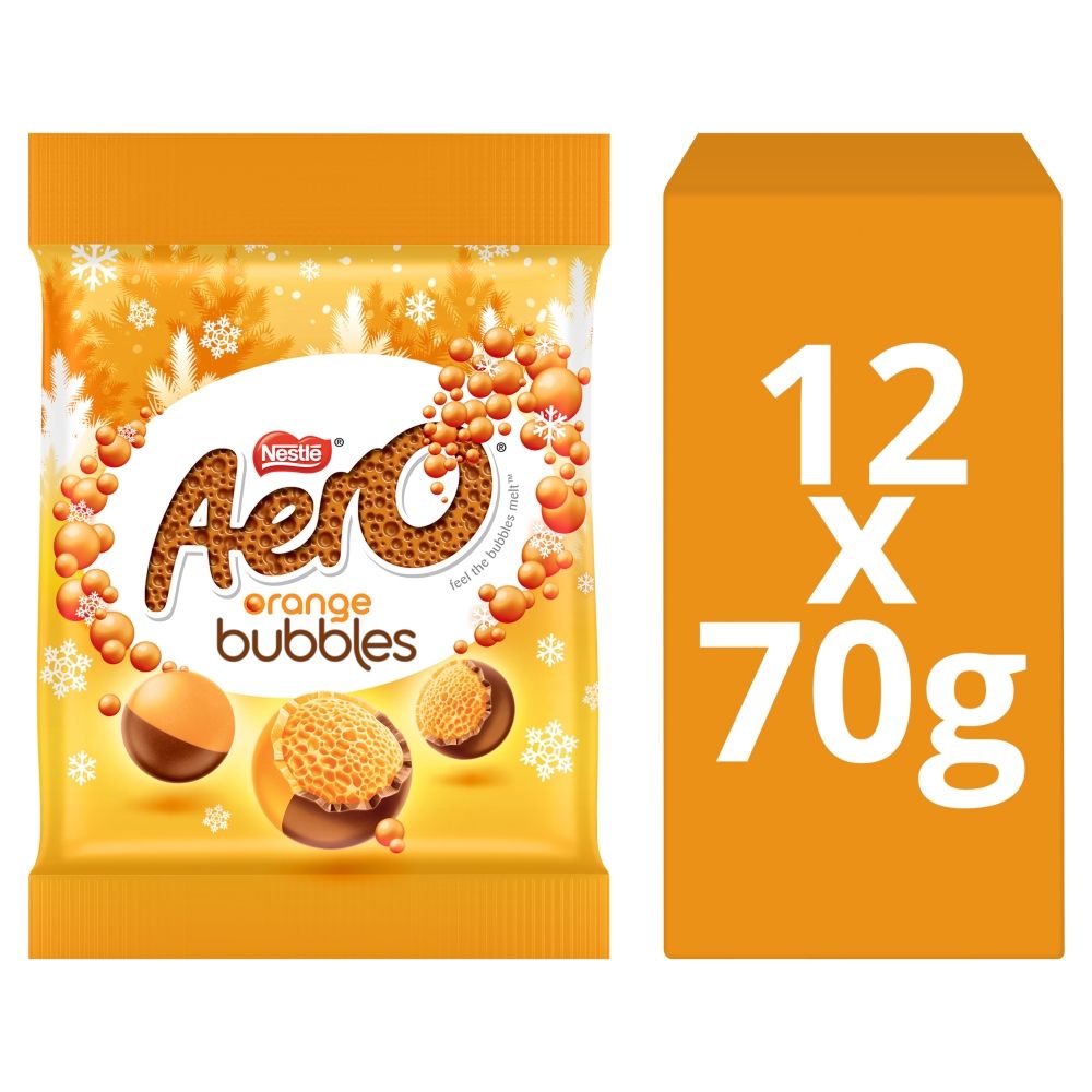 Aero Bubbles Orange Chocolate Share Bag - Chocolat de Noël - 12 x 70g (840g)