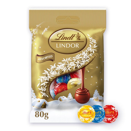 Lindt Lindor Assorted Mini Truffles Bag - Chocolat de Noël - 16 x 80g (1,28kg)