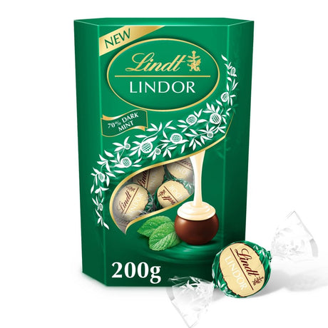 Lindt Lindor Dark Mint Chocolate Truffles Box - Chocolat de Noël - 200g