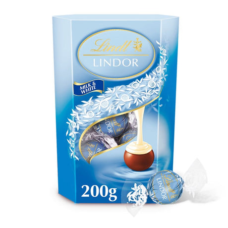 Lindt Lindor Milk & White Chocolate Truffles Box - Chocolat de Noël - 200g