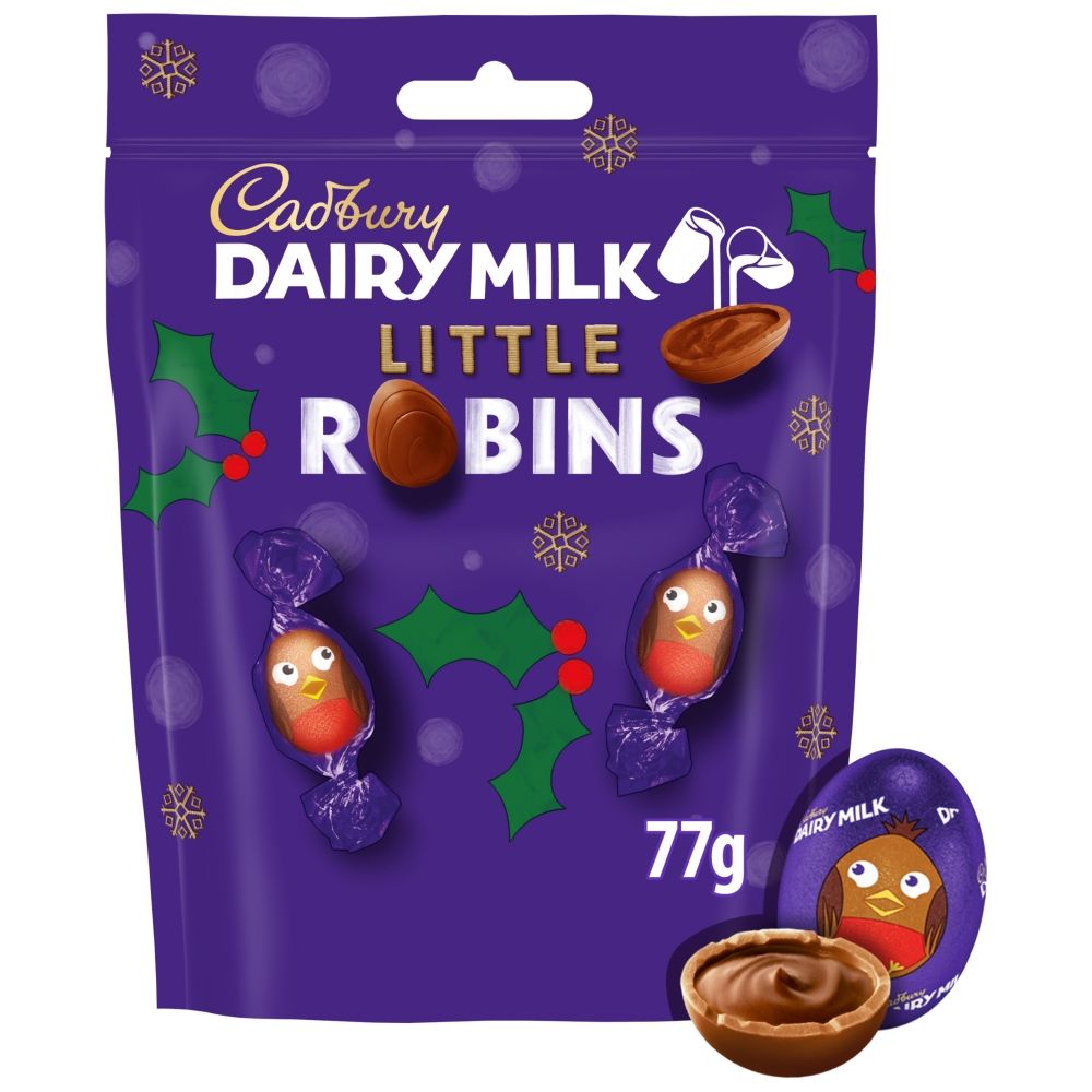 Cadbury Dairy Milk Christmas Little Robins Bag - Chocolat de Noël - 20 x 77g (1,54kg)