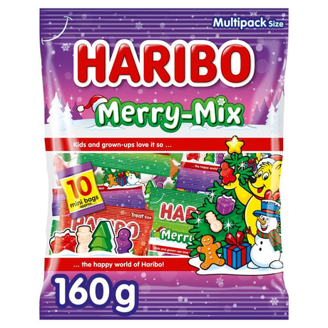 Haribo Merry Mix Fruit, Milk & Sweet Foam Multipack - Bonbons de Noël - 10 x 160g (1,6kg)