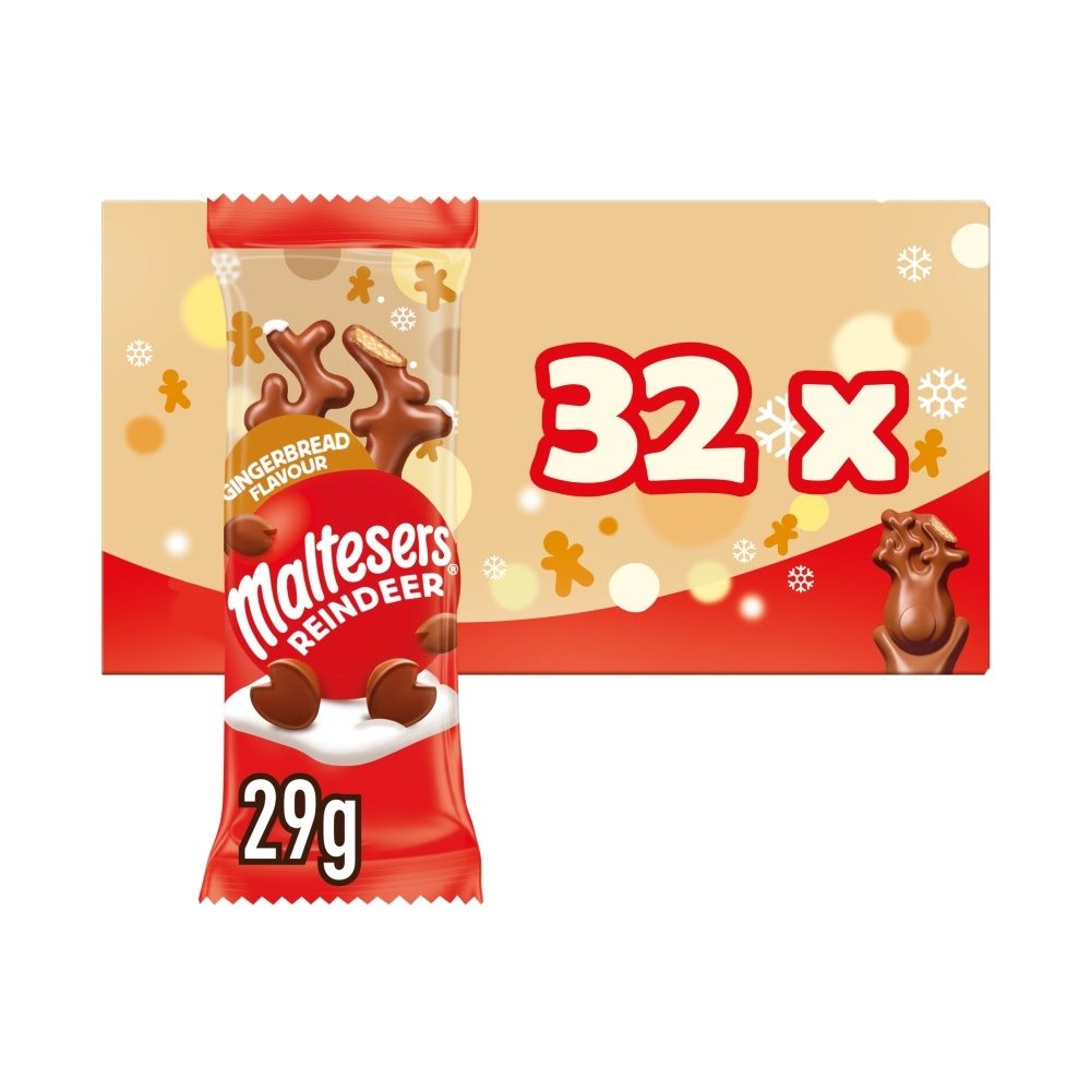 Maltesers Reindeer Gingerbread Chocolate Christmas Treat - Chocolat de Noël - 32 x 29g (928g)