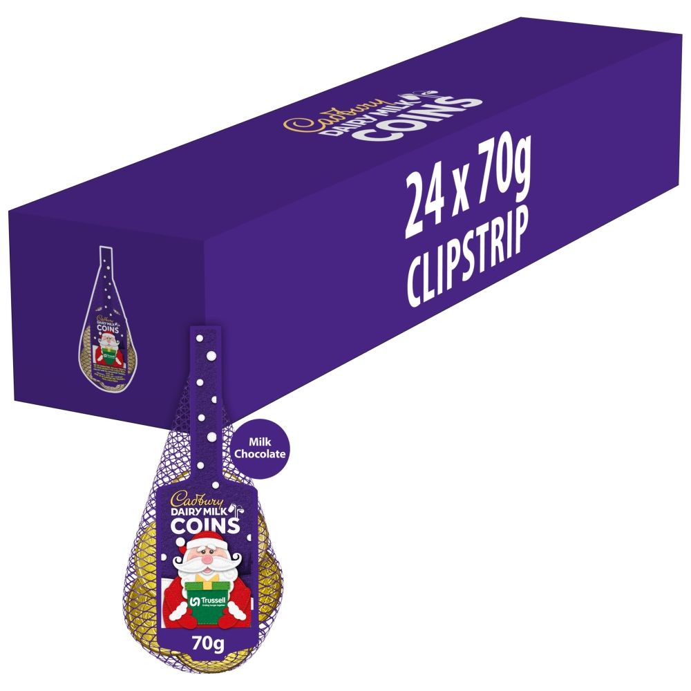 Cadbury Dairy Milk Coin Chocolate Net - Chocolat de Noël - 24 x 70g (1,68kg)