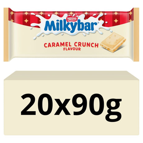 Milkybar Caramel Crunch Flavour White Chocolate Sharing Bar - Chocolat de Noël - 20 x 90g (1,8kg)
