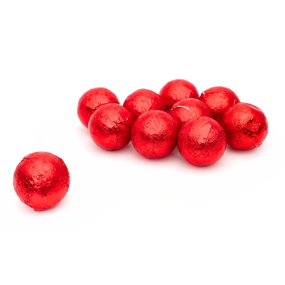 Solid Milk Chocolate Balls In Red Foil Bag - Chocolat de Noël - 1kg