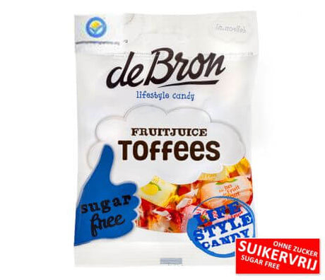 Caramels Jus de Fruits sans sucre sachets - De Bron - 12x90g