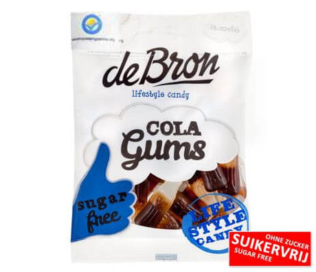 Gommes Cola sans sucre sachets - De Bron - 12x100g