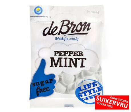 Pastilles Menthe sans sucre sachets - De Bron - 12x80g