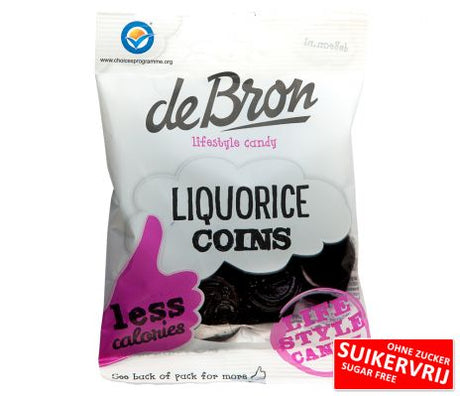 Pièces Réglisse sans sucre sachets - De Bron - 12x100g