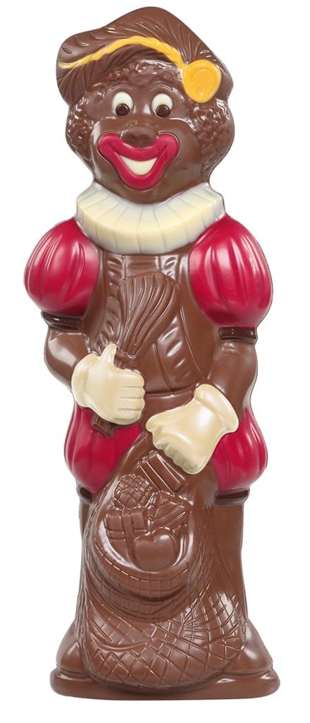 Père Fouettard Souriant Chocolat Lait Déco 25cm - De Schutter - 4x250g