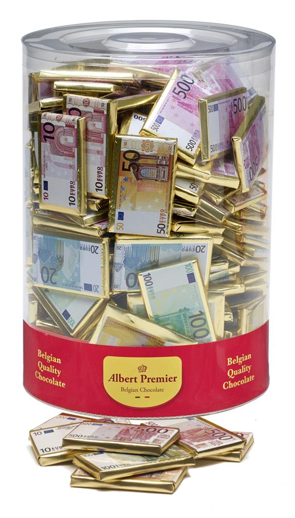 Mini Billets en Euro en Chocolat en tubo - Albert Ier - 1,5kg