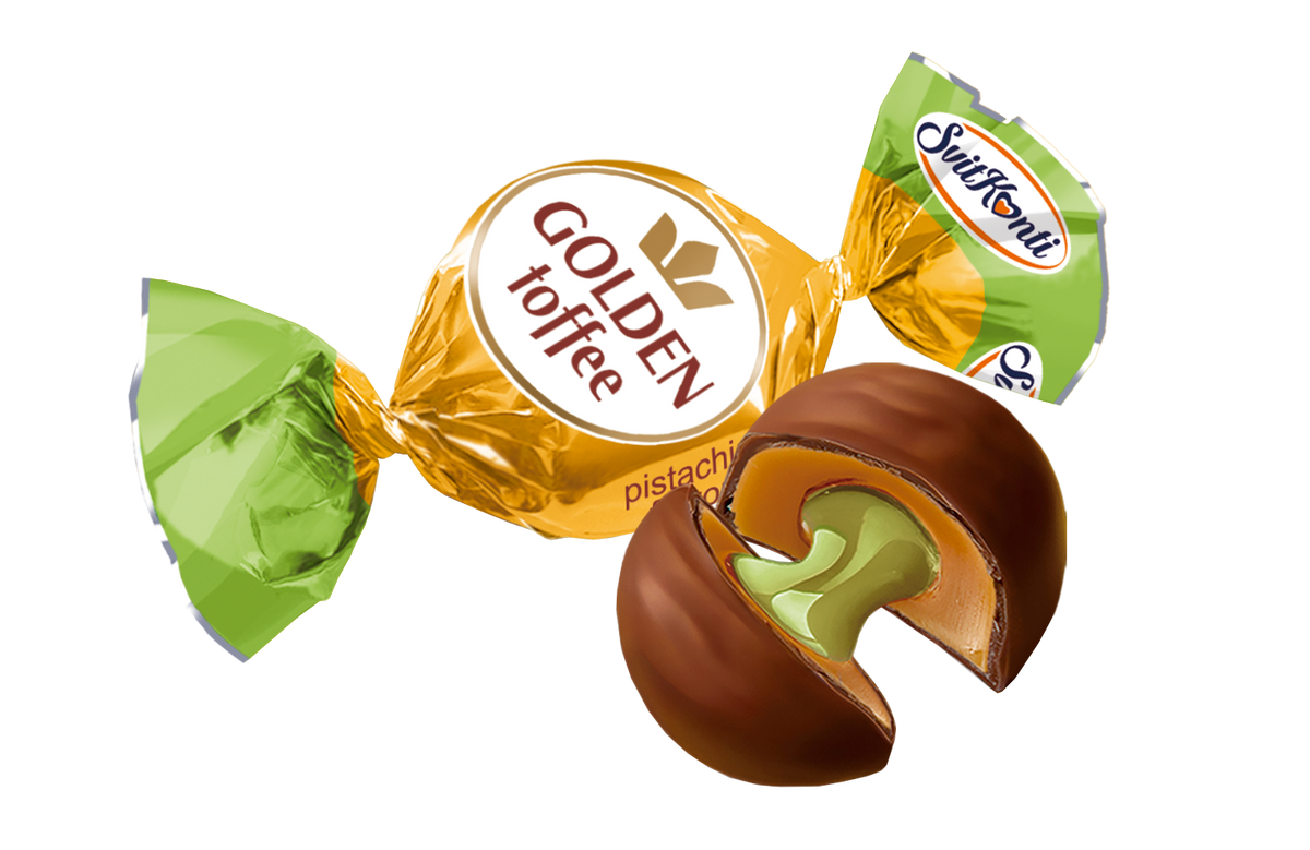 Toffee doré pistache - Bonbons Suédois - 1kg