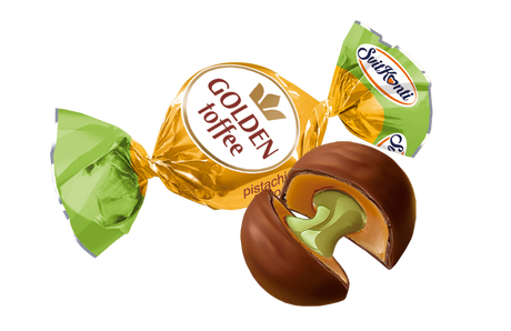 Toffee doré pistache - Bonbons Suédois - 1kg