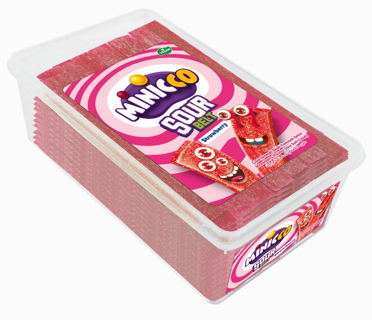 Minicco Rubans acides fraise - Bonbons Suédois - 1,5kg