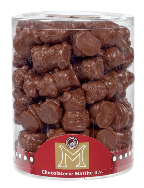 Mini Figurines Chocolat Lait 5cm en tubo - Matthé - 52x18g