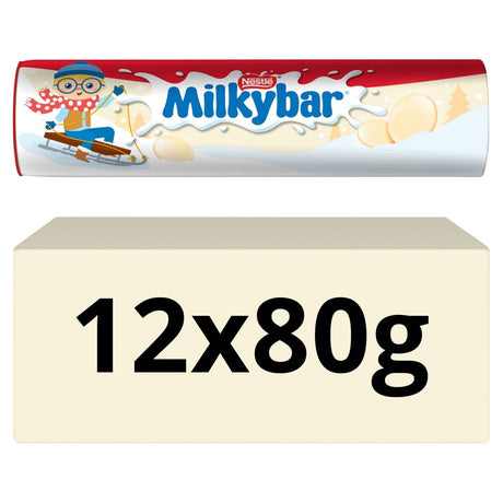 Milkybar Buttons White Chocolate Giant Tube - Chocolat de Noël - 15 x 80g (1,2kg)