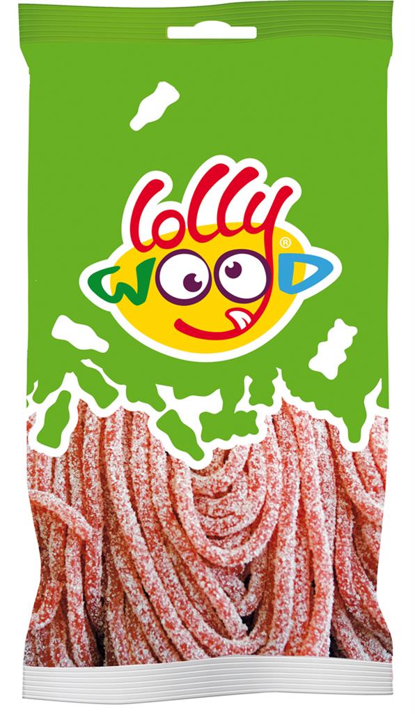 Lacets Fraise Acides sachets - Lollywood - 15x50g