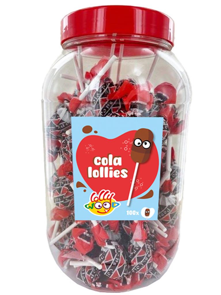 Sucettes Cola en tubo (100 pièces) - Lollywood - 1,3kg