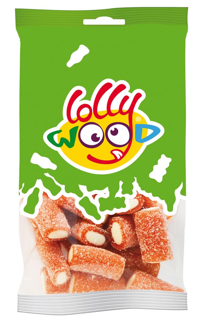 Mini sachets Bâtons Fraise Acides - Lollywood - 24x60g