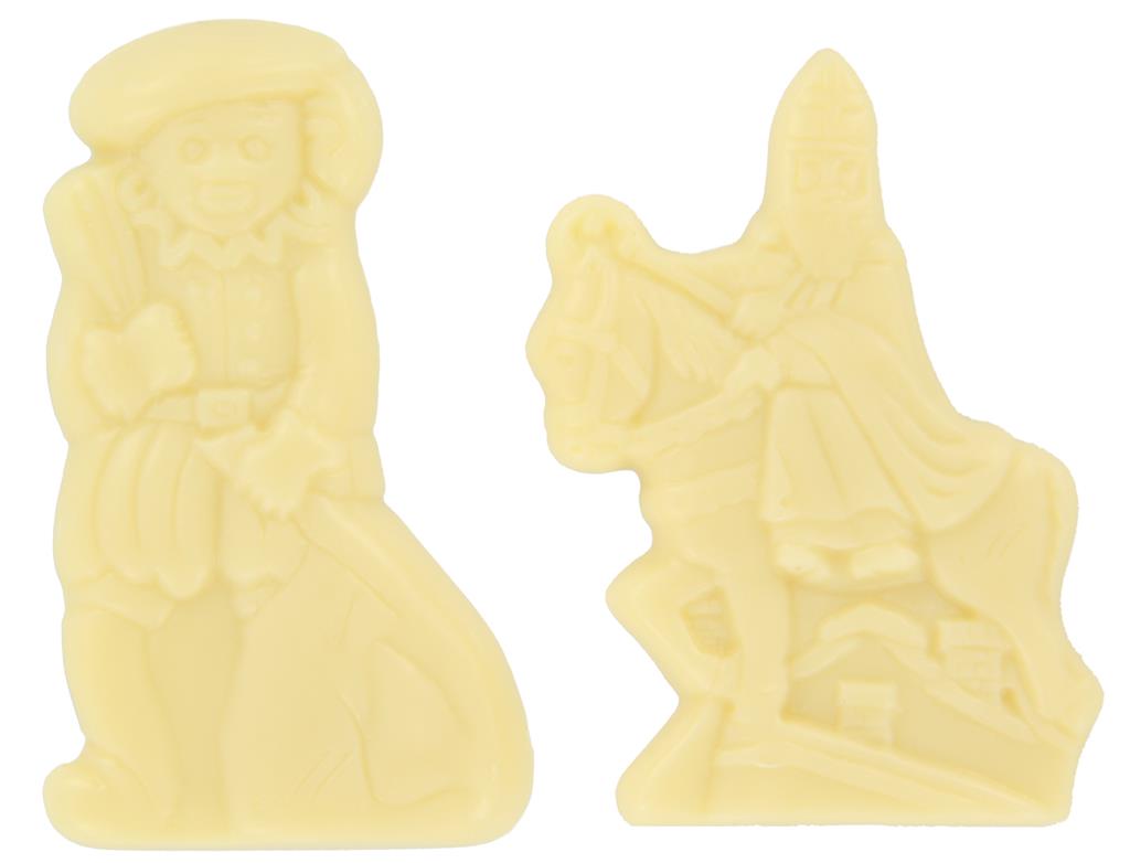 Mini Saint-Nicolas & Père Fouettard Chocolat Blanc - Chocola Amore - 2,5kg