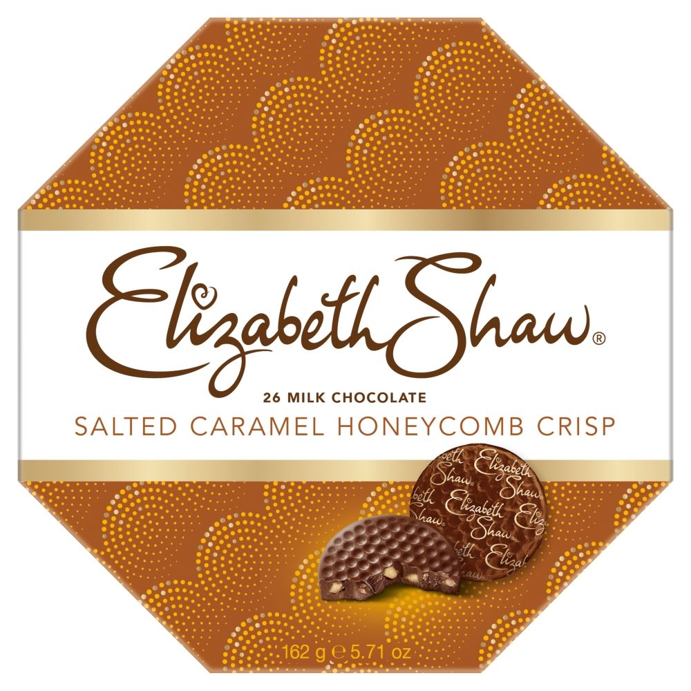 Elizabeth Shaw 26 Milk Chocolate Salted Caramel Honeycomb Crisp - Chocolat de Noël - 162g