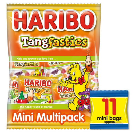 Haribo Tangfastics Minis Fruit & Cola Flavour Fizzy Jelly Sweets Multipack - Bonbons de Noël - 10 x 176g (1,76kg)