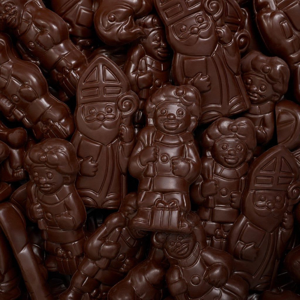 Saint-Nicolas & Père Fouettard Chocolat Noir 50g 14cm - De Schutter - 2kg