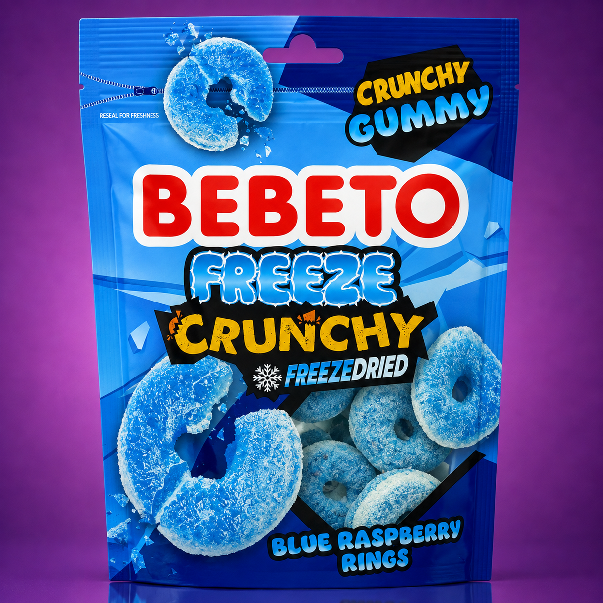 Bebeto Freeze crunchy blue raspberry 12x32g