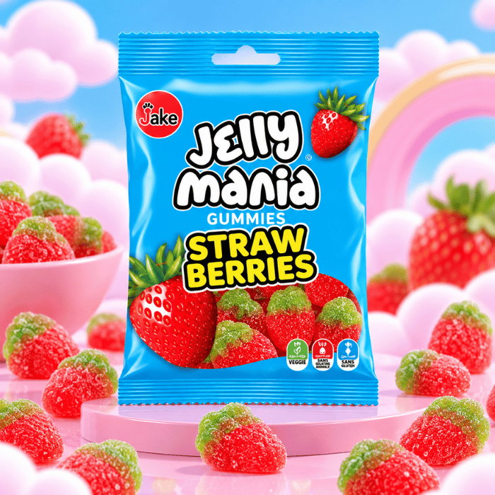 Jelly Mania Fraises Acides - Jake - 100g x 18