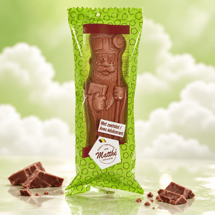 PRECO | Saint-Nicolas Chocolat Lait au Maltitol sous cello - Matthé - 20x50g