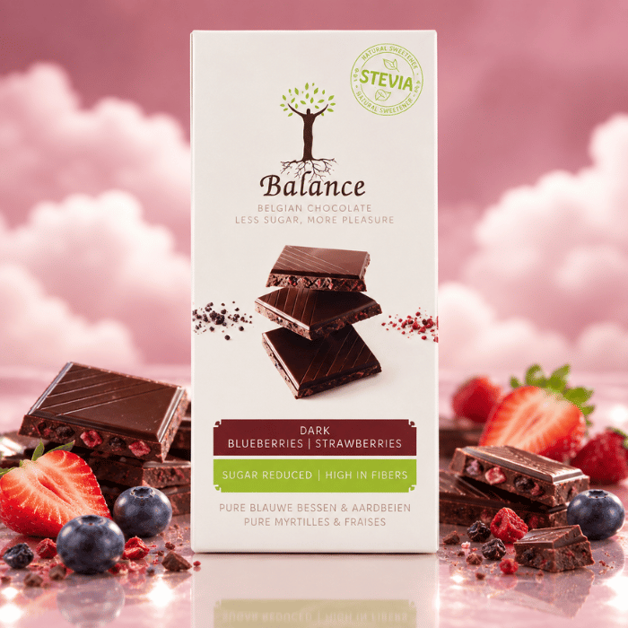 Tablettes Luxe Noir Myrtille & Fraise à la Stévia - Balance - 12x85g
