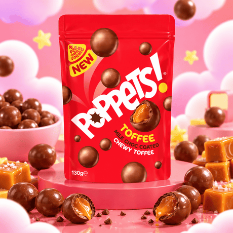 Poppets Toffee au Chocolat au Lait - 130g x 9