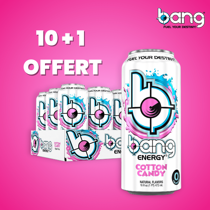 Bang Energy Cotton Candy 12x473ml | Anti-Gaspi (DDM dépassée) 10+1 OFFERT